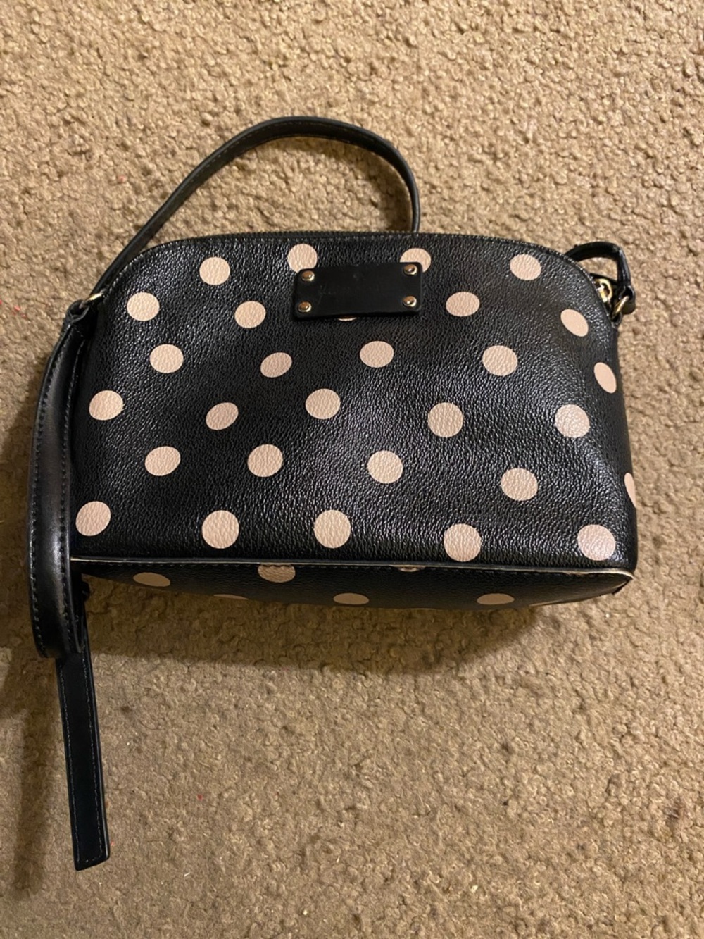 kate spade Black and Cream Polka Dot Crossbody